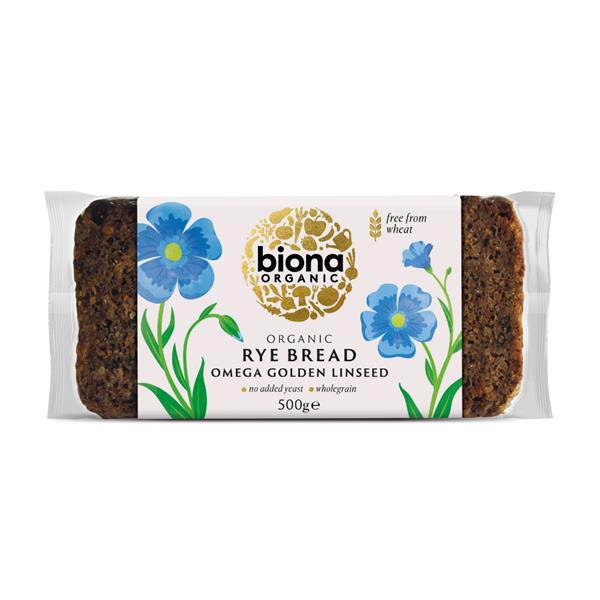 Biona Organic Rye Omega Linseed Bread 500g