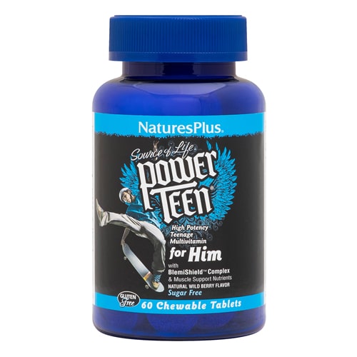 Natures Plus Power Teen For Him 60 Chewable Tablets