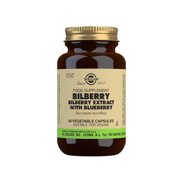 Solgar Bilberry Extract With Blueberry 60 Capsules