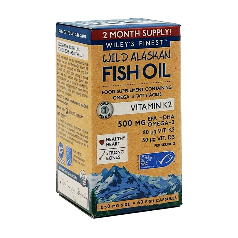 Wileys Finest Fish Oil with Vitamin K2 60 Capsules