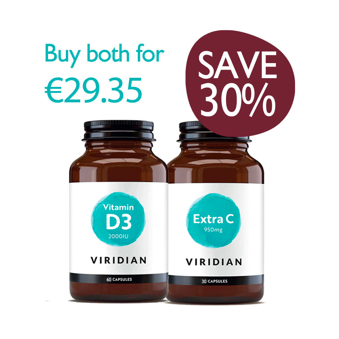 Viridian Vitamin D 2000iu 60 caps & Vitamin C 950mg 30 caps - Save 30%