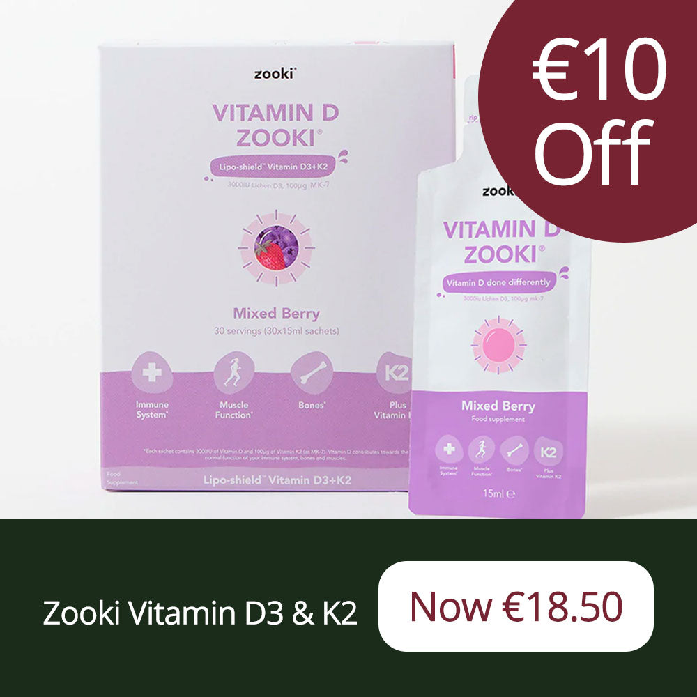 Zooki Vitamin D3 3000IU & K2 100UG Mixed Berry Flavour - Save €10!