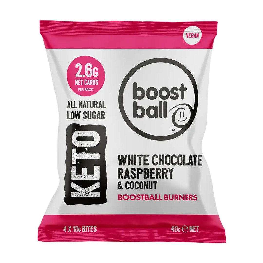 Boostball White Choc Raspberry Keto Bites 40g