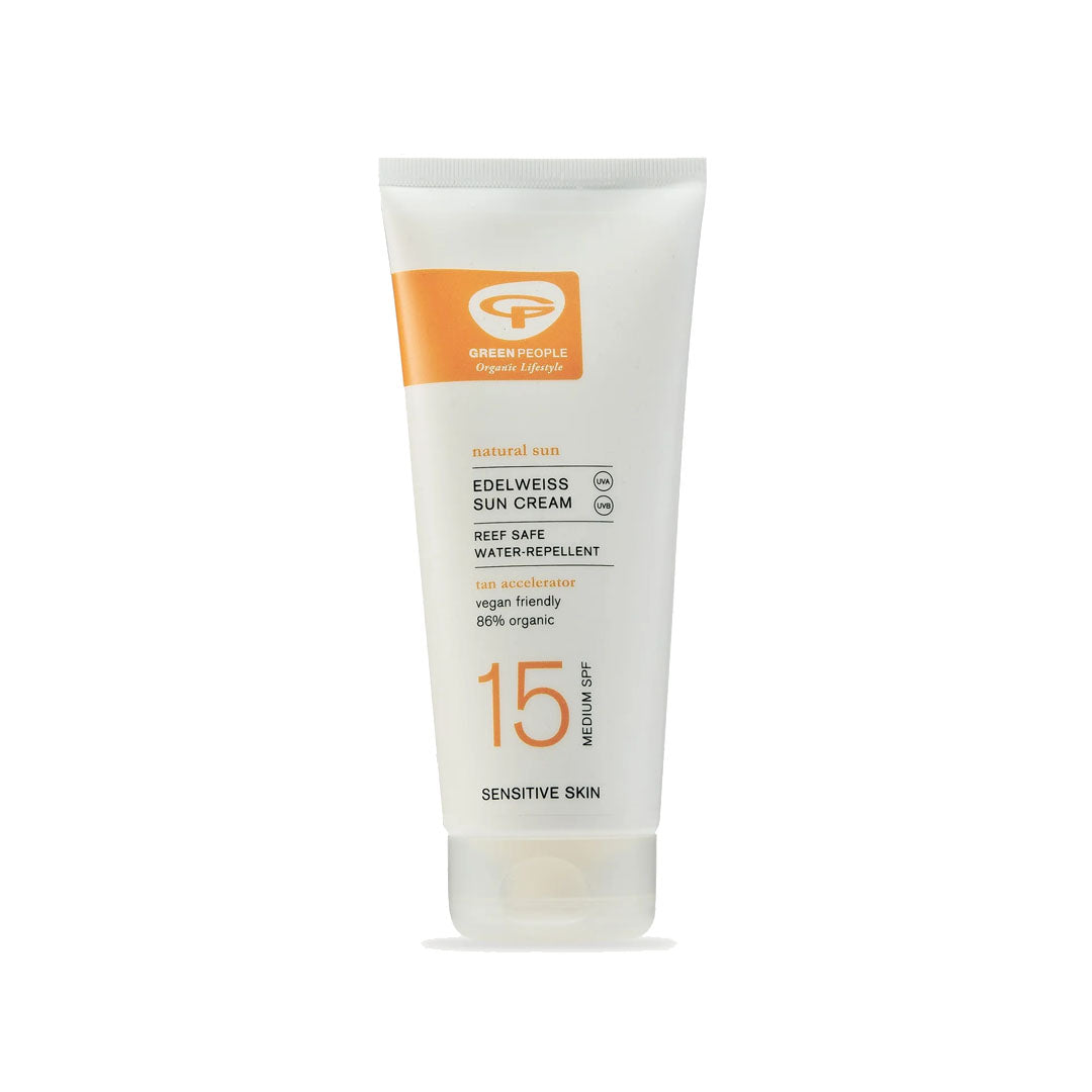 Green People Edelweiss Sun Cream with Tan Accelerator SPF15 200ml