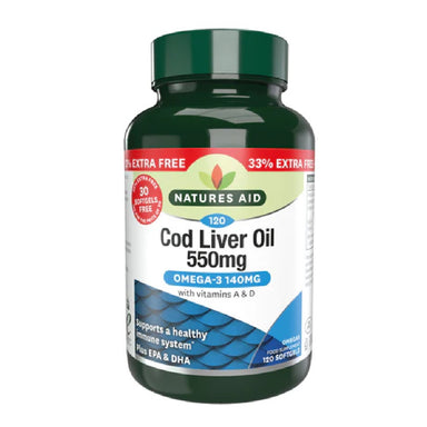 Natures Aid Cod Liver Oil 120 Capsules