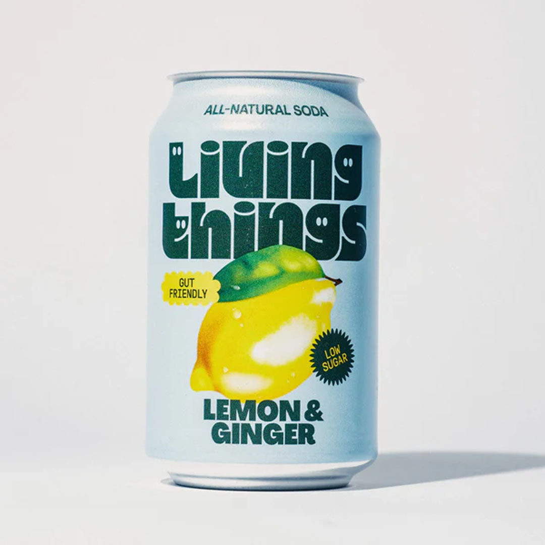 Living Things Lemon & Ginger Prebiotic Soda 330ml