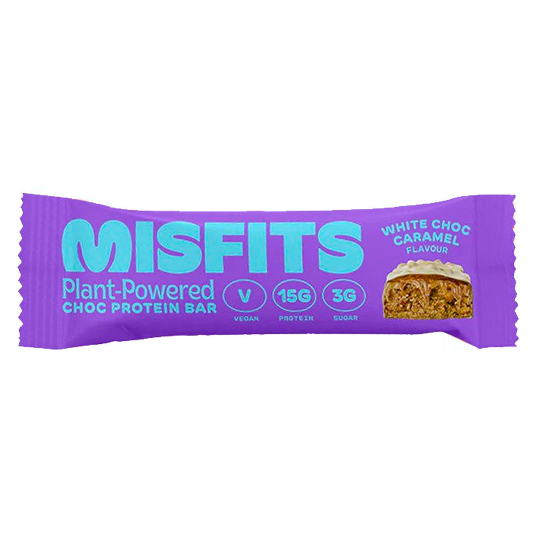Misfits Plant-Based White Choc Caramel Bar 45G