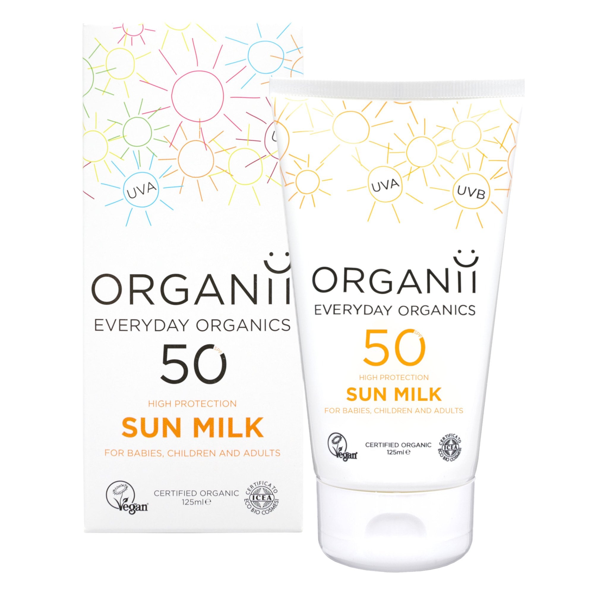 Organii SPF50 Sun Milk 125ml