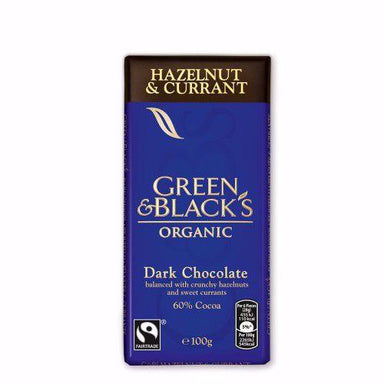 Green and Blacks Dark Chocolate Hazelnut and Currant 90g