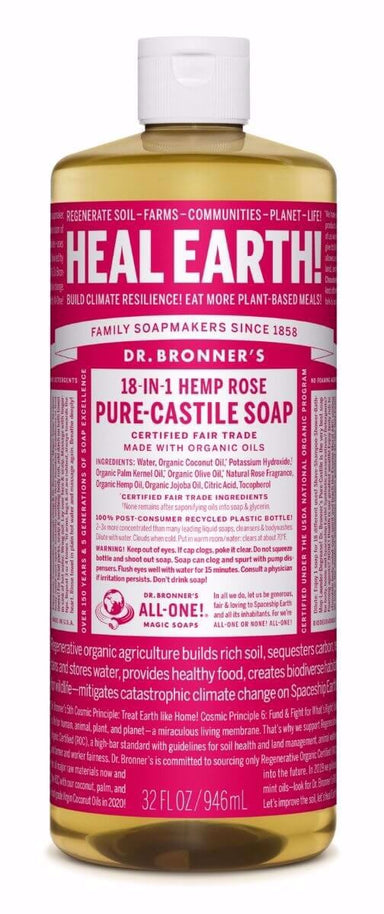 Dr Bronner's Castile Soap Rose 472ml