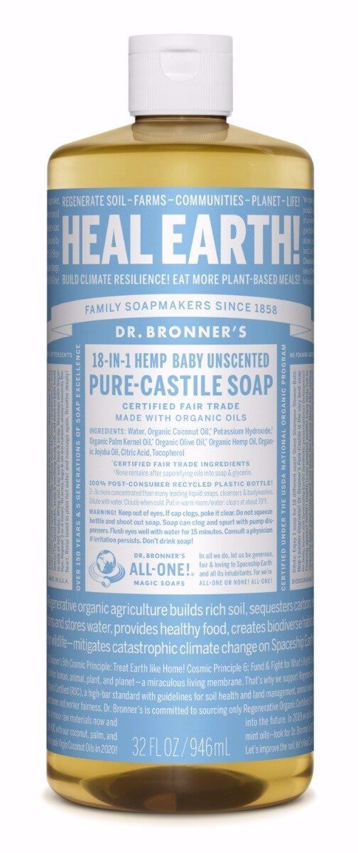 Dr Bronner's Castile Soap Unscented 237ml