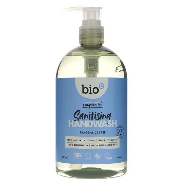 Bio-D Sanitising Hand Wash Fragrance Free 500ml