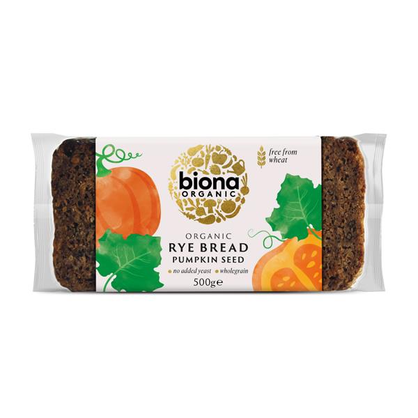 Biona Organic Pumpkin Rye Bread 500g