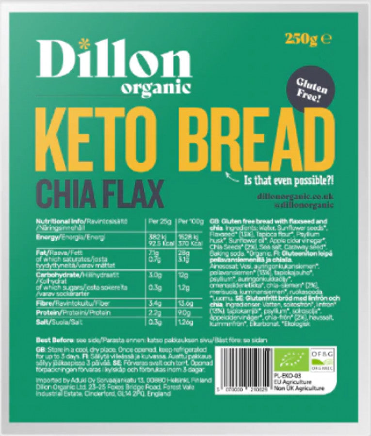 Dillon Organic Chia Keto Bread 250g