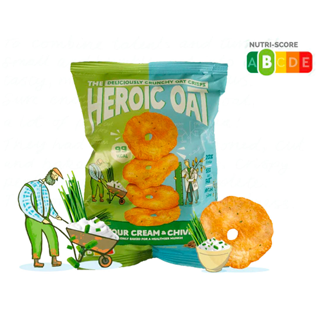 Heroic Oats Sour Cream and Chive Crisps - Buy 2 for €2.50