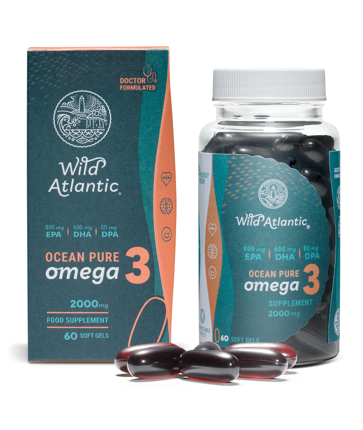 Wild Atlantic Health Ocean Pure Omega-3 60 Soft Gels